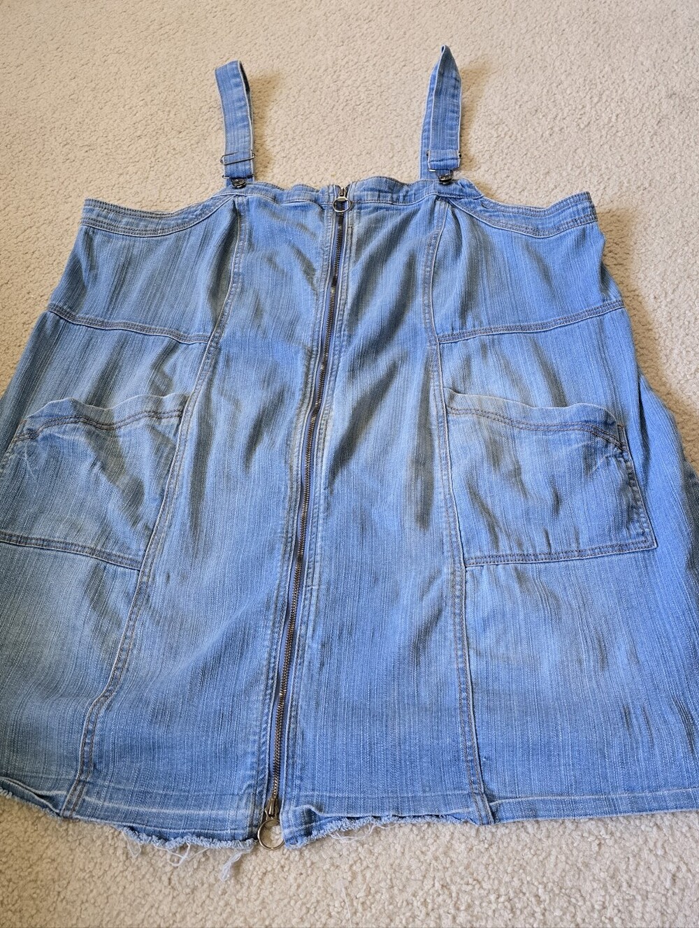 Love & Legend Denim Overall Jumper Dress Skirtall Plus Size 24 Addionelle